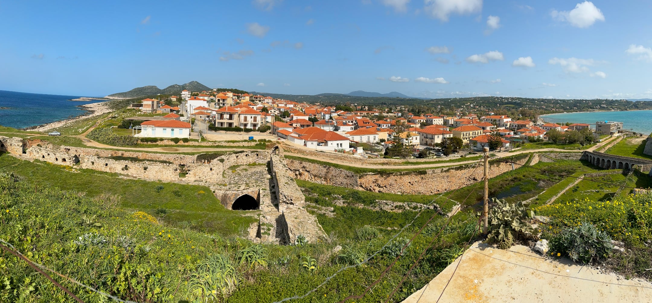 Methoni Panoramafoto von der Burg