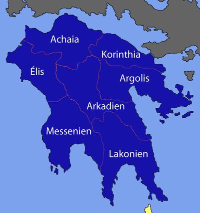 Regionen des Peloponnes